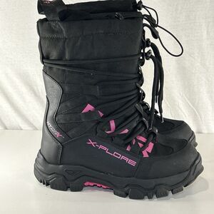 FXR Women's X-Plore Short Snowmobile Boot Black Fuschia Pink Size 8 Hydrx Warm